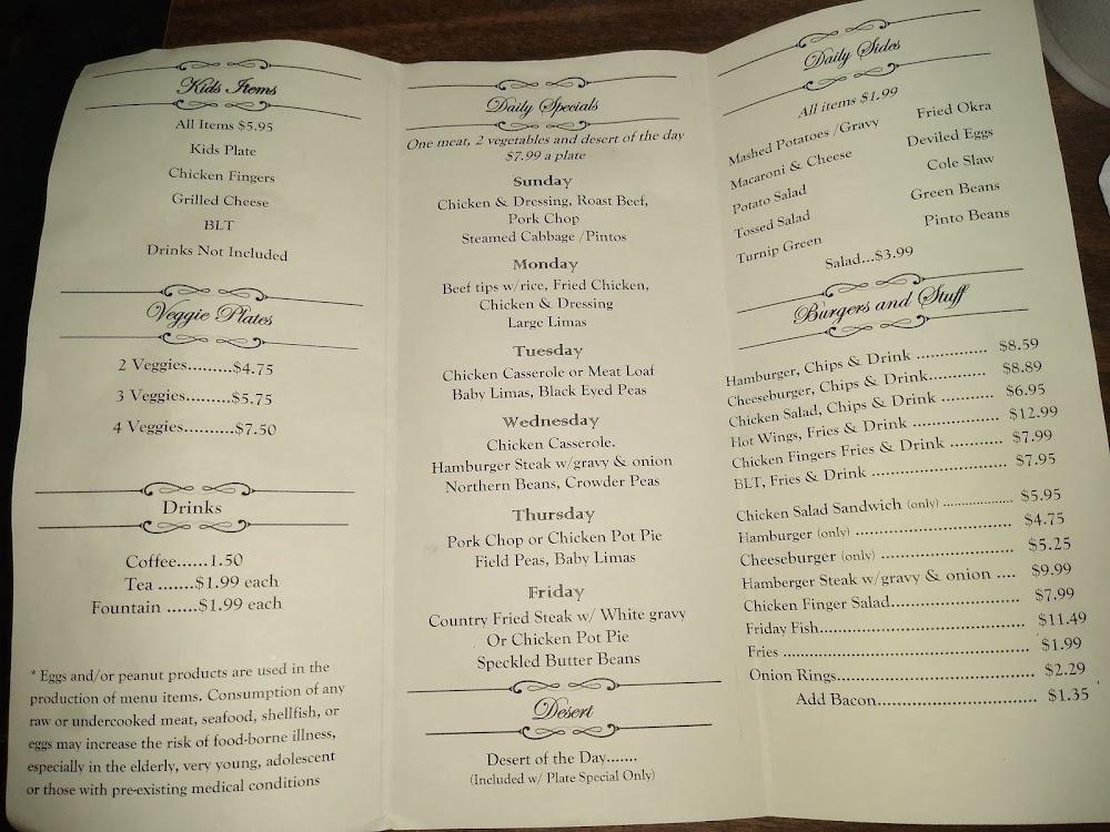 Two Sisters Homestyle Cafe Menu image 1